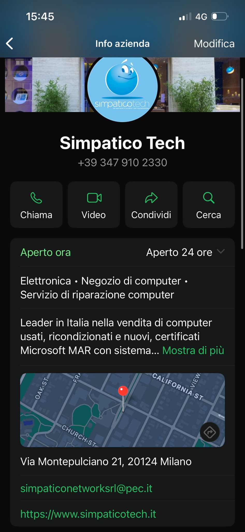 Avviso per il numero WhatsApp 347 910 2330